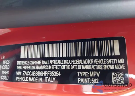 2017 Jeep Renegade Latitude 4X4 from USA, damaged, VIN ZACCJBBB6HPF85354